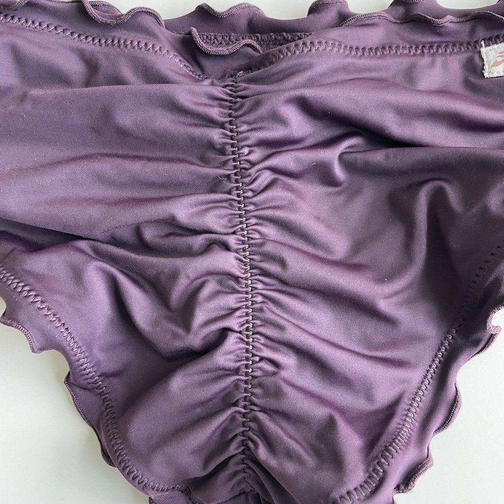 Plum Ruffle Bikini Bottom - Size Small - Picture 4 of 4